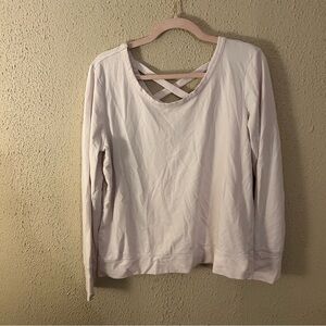 Old Navy Active Pink Lattice Cross Back Workout Shirt Size L Workout Athleisure